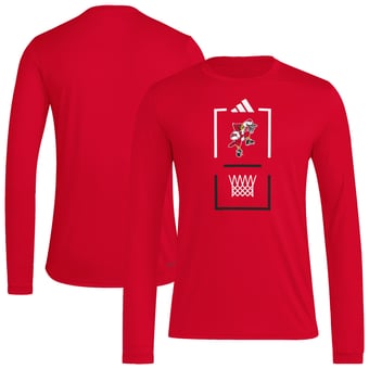 Men's adidas  Red Louisville Cardinals On-Court Pregame Long Sleeve AEROREADY T-Shirt