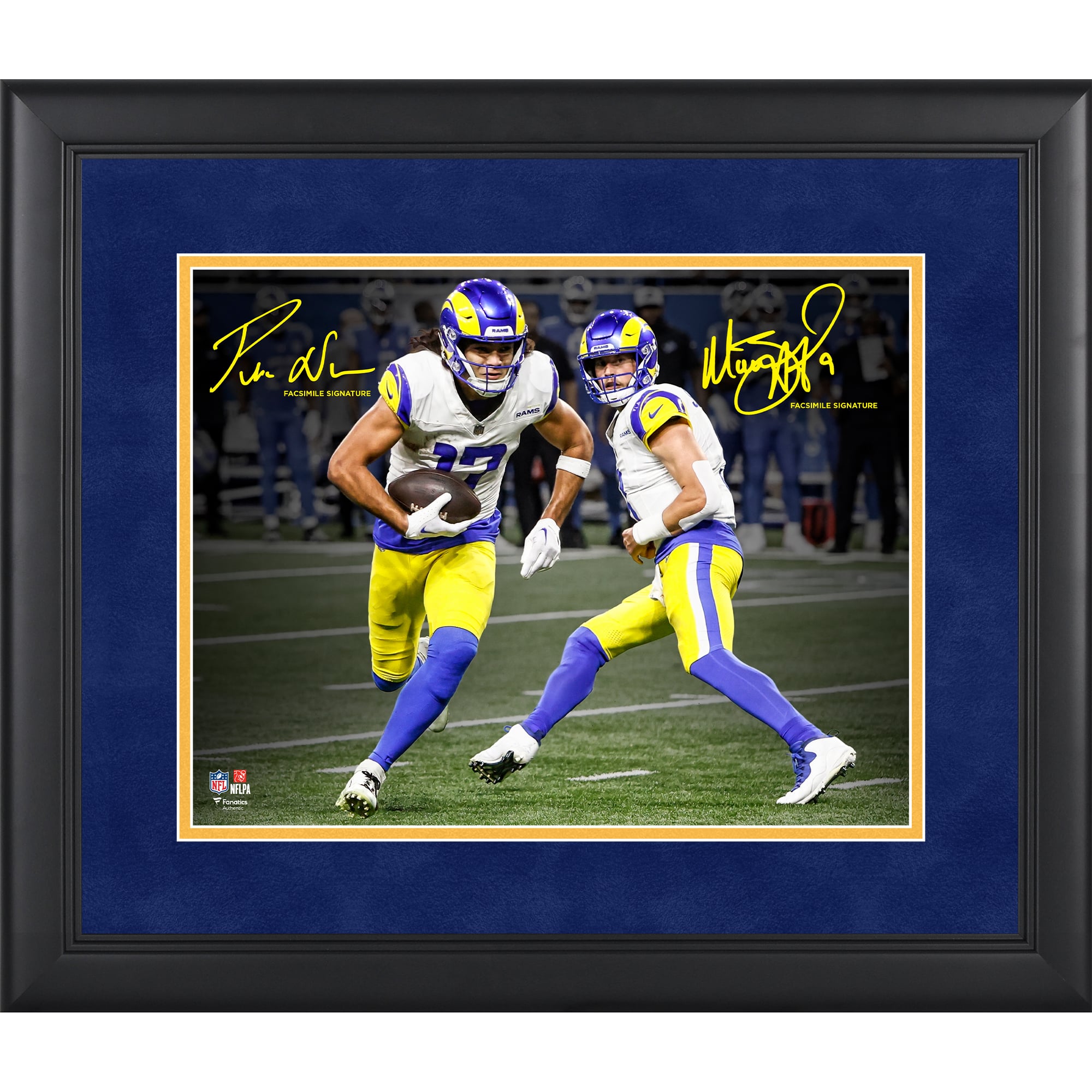 Matthew Stafford & Puka Nacua Los Angeles Rams Facsimile Signature Framed 11" x 14" Spotlight Photograph