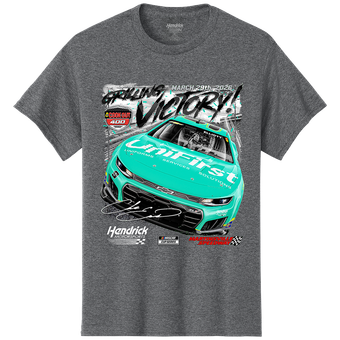 Men's Hendrick Motorsports Team Collection Heather Gray Chase Elliott 2026 Cook Out 400 Race Winner T-Shirt