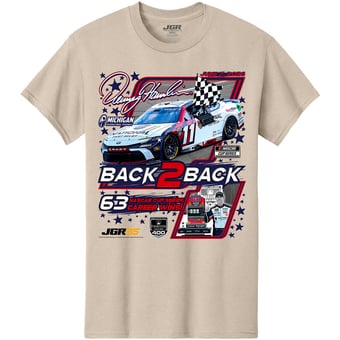 Men's Classic Ink Cream Denny Hamlin 2026 FireKeepers Casino 400 Race Winner T-Shirt