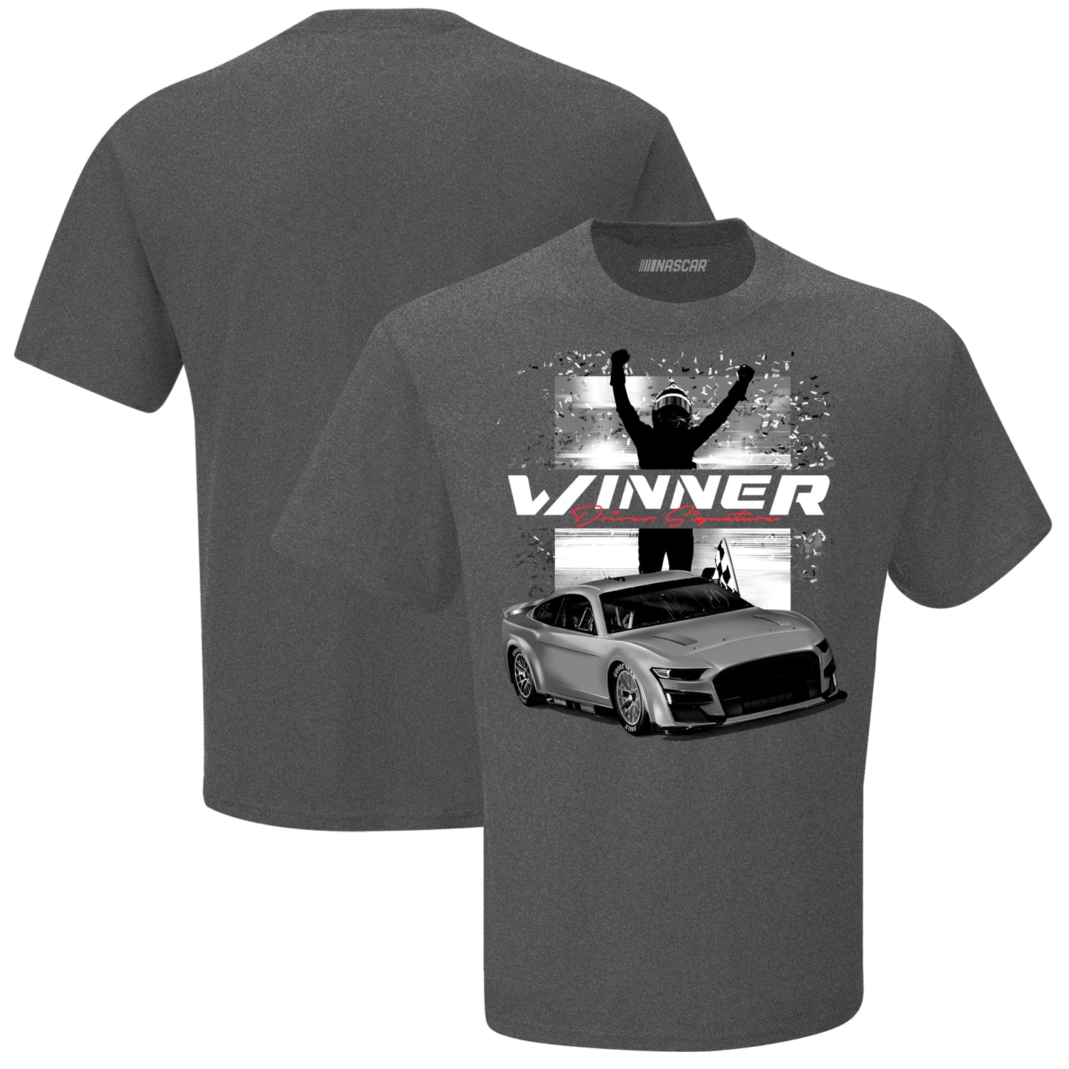 Men's Classic Ink Heather Gray Ryan Blaney 2026 Dollar Tree 301 Race Winner T-Shirt