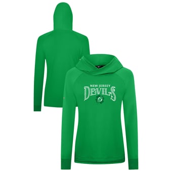 Women's Levelwear Kelly Green New Jersey Devils St. Patrick's Day Slender Raglan Hoodie