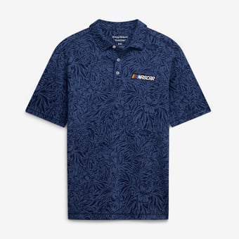 Men's Tommy Bahama Blue NASCAR IslandZone Wild Hibiscus Tri-Blend Polo