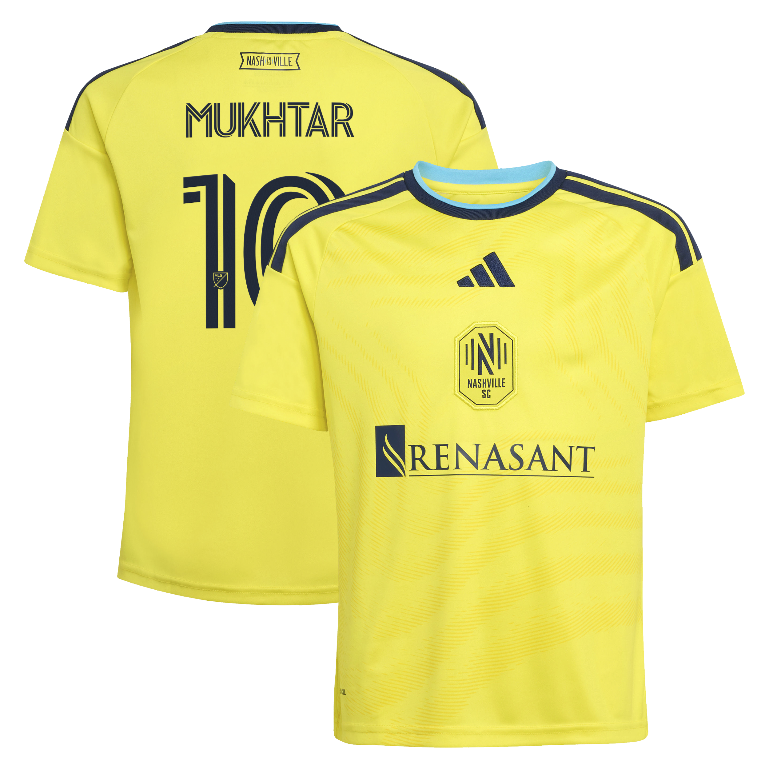 Youth adidas Hany Mukhtar Yellow Nashville SC 2026 The Reverb Kit Replica Jersey