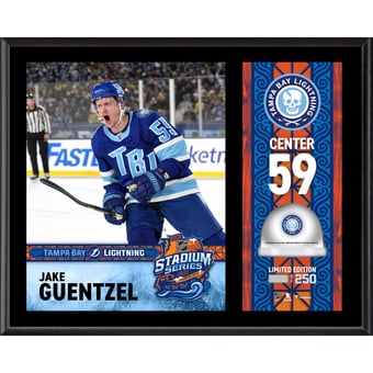 Jake Guentzel Tampa Bay Lightning 2026 NHL Stadium Series 12" x 15" Sublimated Plaque with Game-Used Ice - Limited Edition of 250