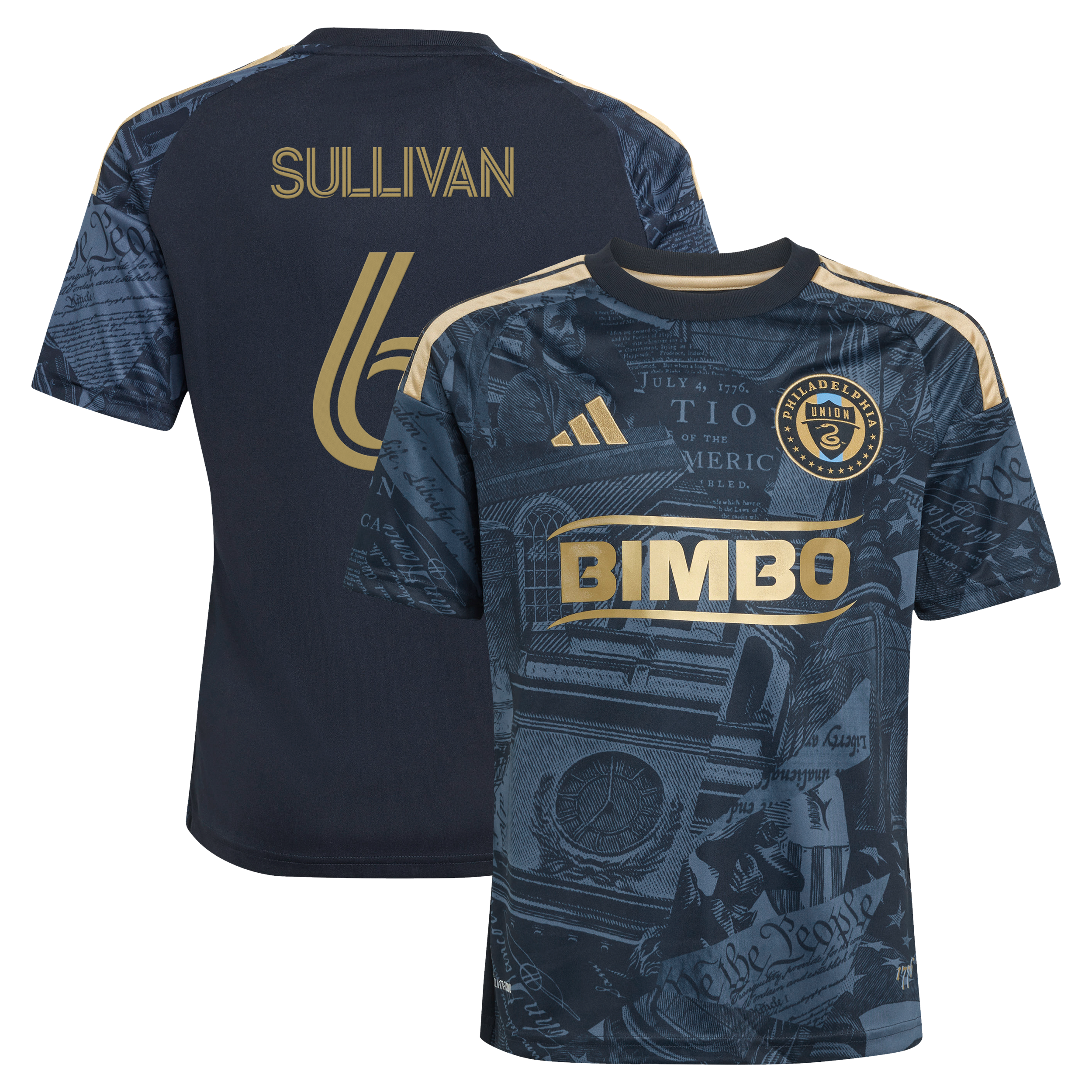 Youth adidas Cavan Sullivan Navy Philadelphia Union 2026 1776 Kit Replica Jersey