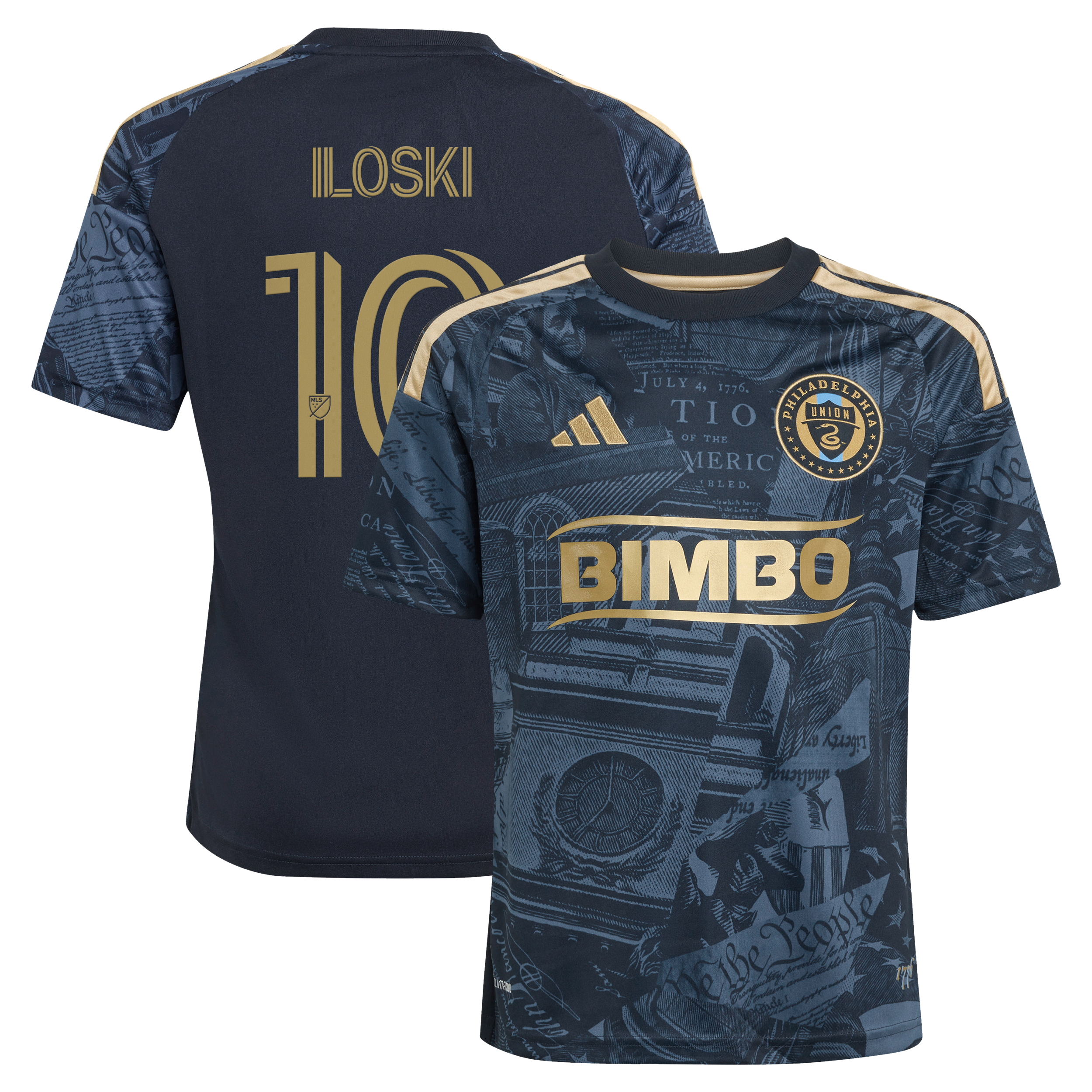 Youth adidas Milan Iloski Navy Philadelphia Union 2026 1776 Kit Replica Jersey
