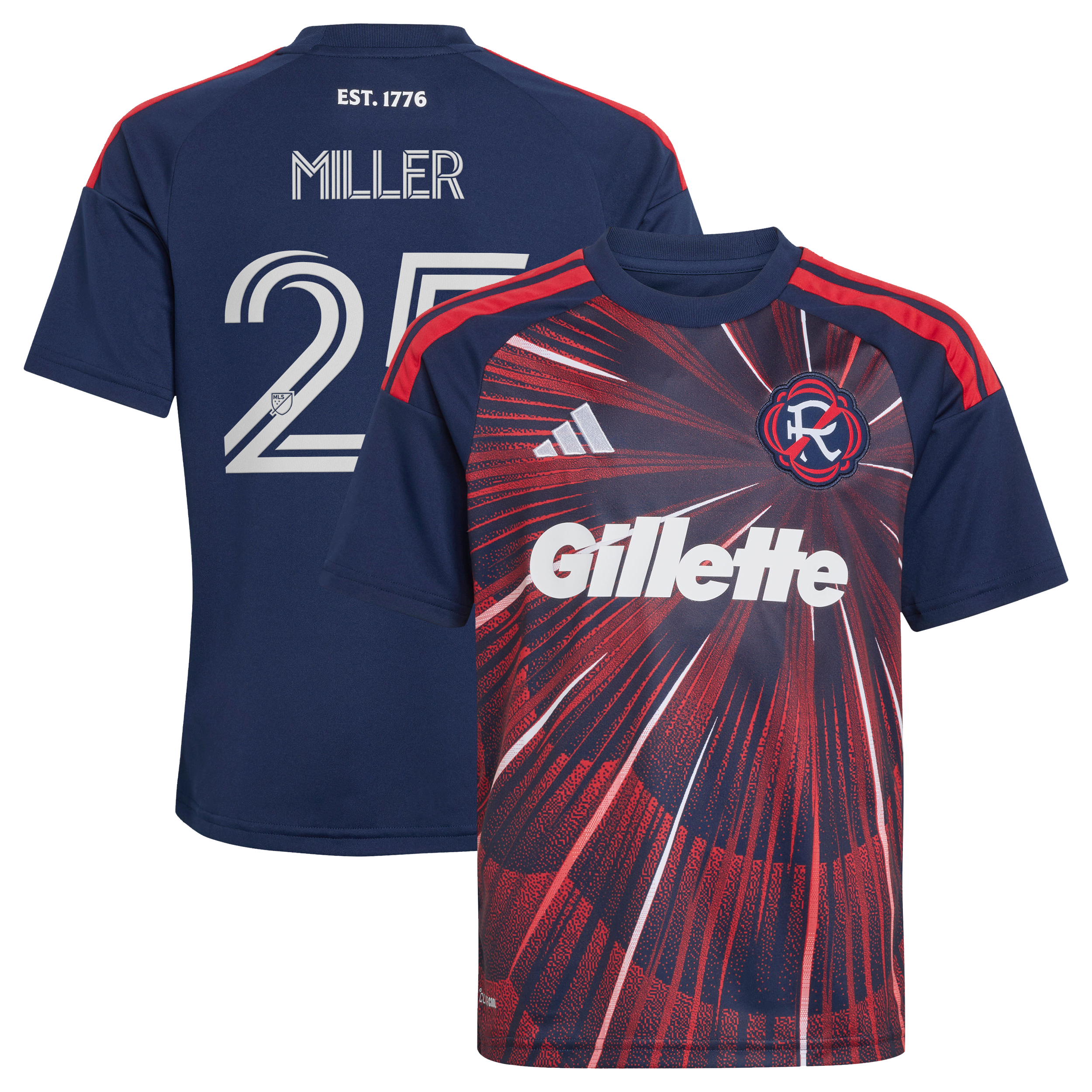 Youth adidas Peyton Miller Blue New England Revolution 2026 Independence Day Replica Jersey