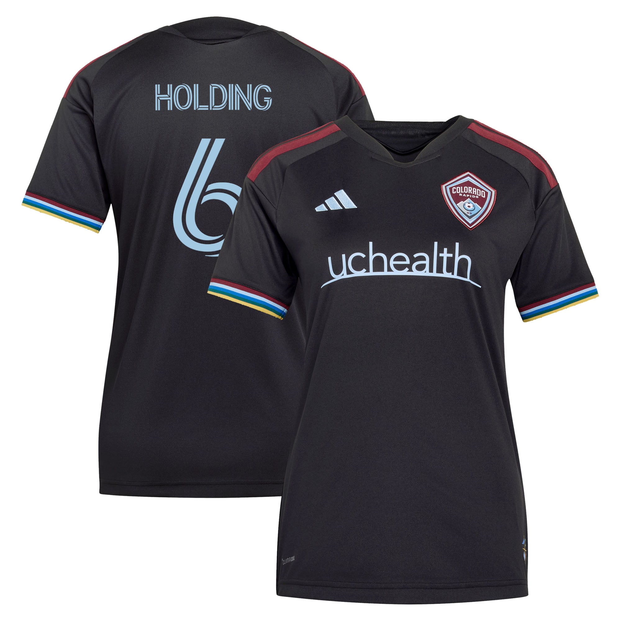 Women's adidas Rob Holding Black Colorado Rapids 2026 Colorful Colorado Replica Jersey