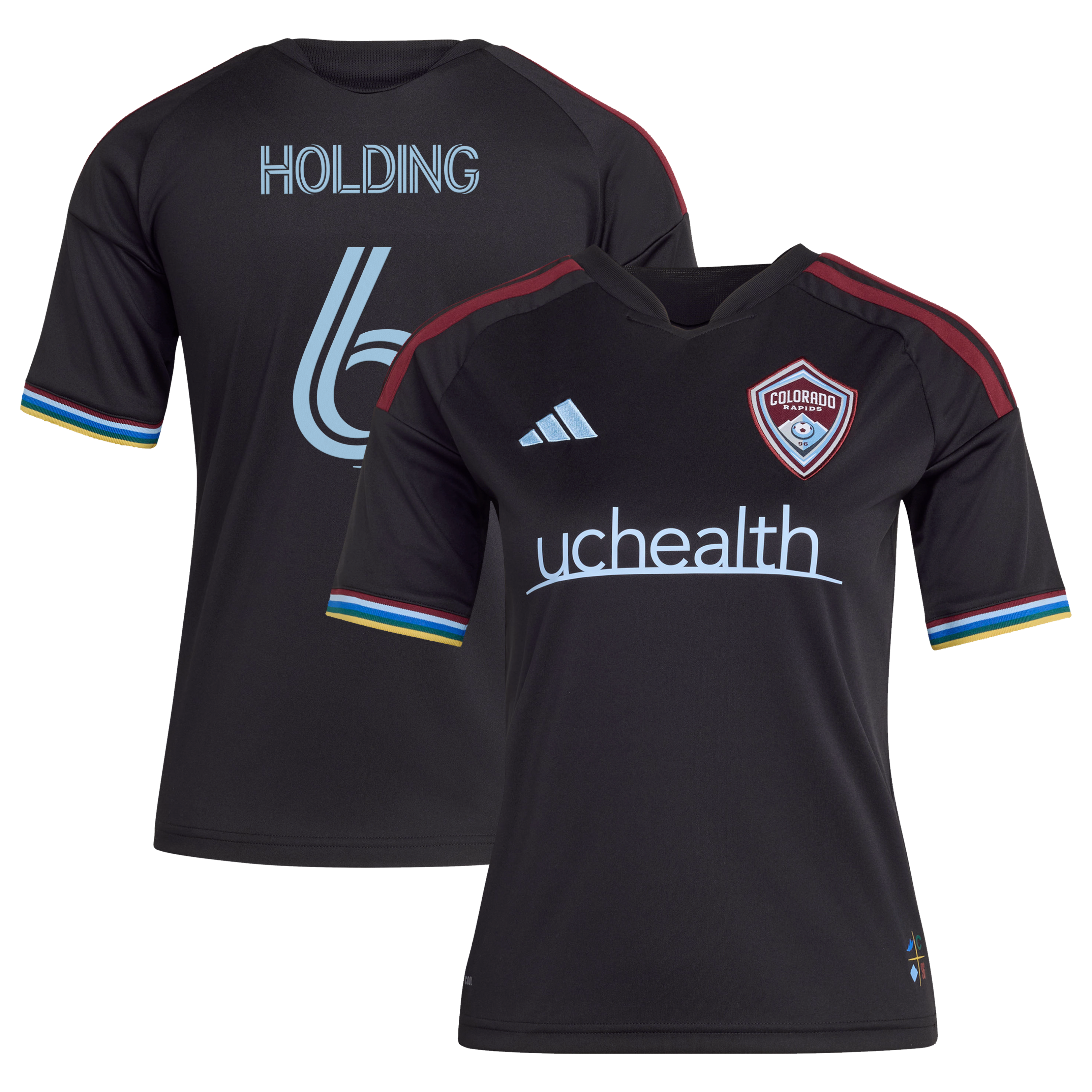 Youth adidas Rob Holding Black Colorado Rapids 2026 Colorful Colorado Replica Jersey
