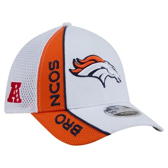 Men's New Era White/Orange Denver Broncos Dash 39THIRTY M-Crown Flex Hat
