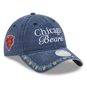 Women's New Era Navy Chicago Bears Washed Floral 9TWENTY Adjustable Hat
