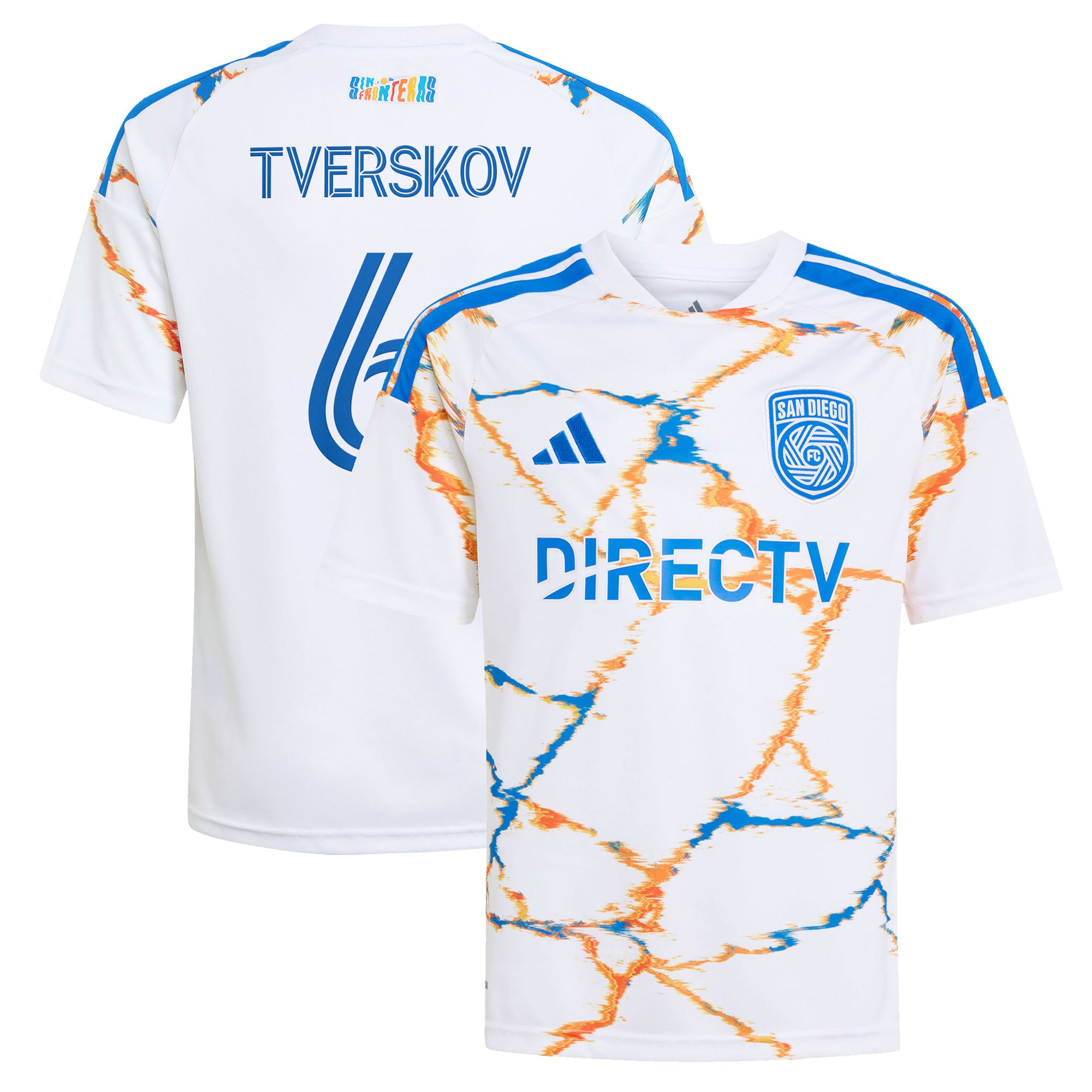 Youth adidas Jeppe Tverskov White San Diego FC 2026 Unprecedented Unity Kit Replica Jersey