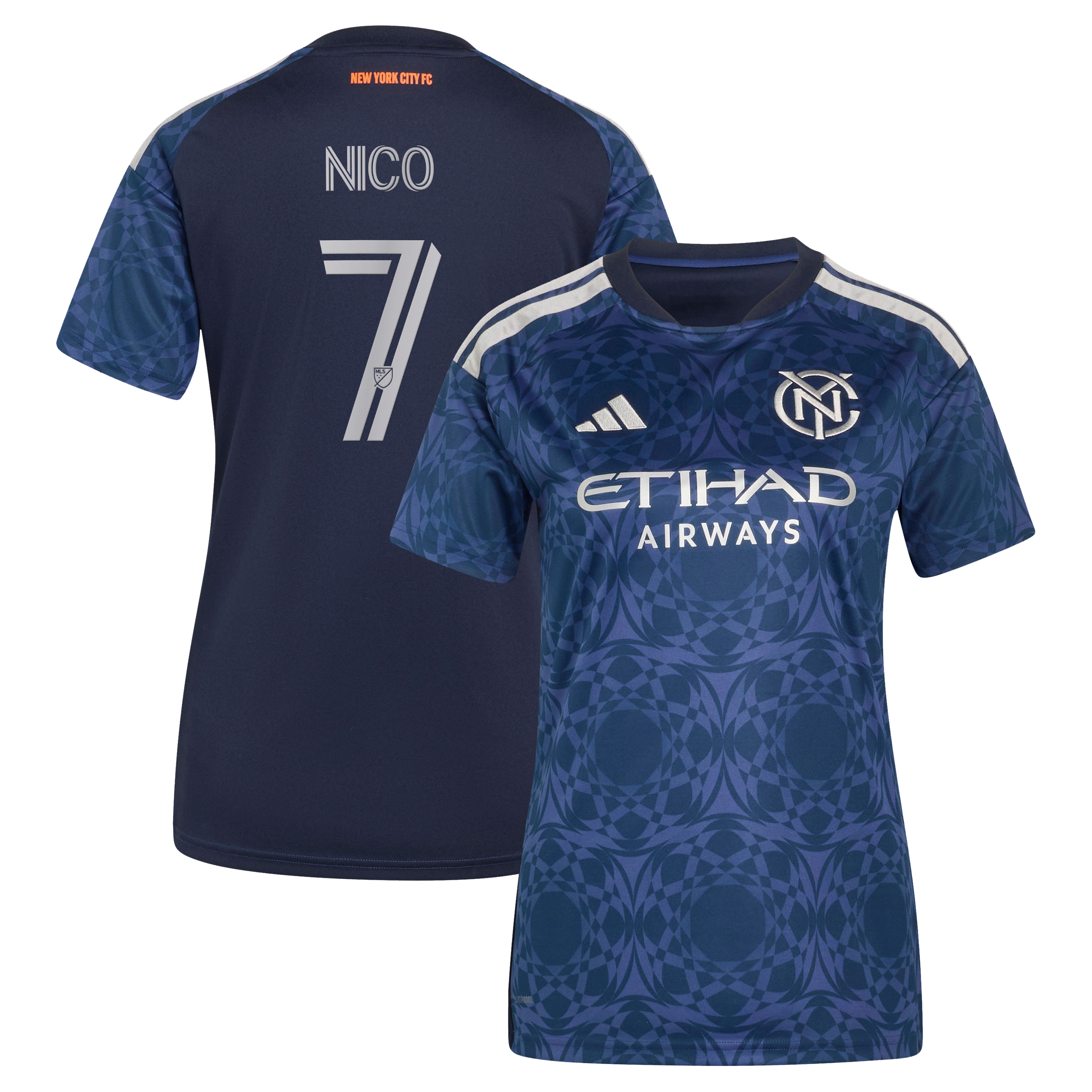 Women's adidas Nicolás Fernández Mercau Blue New York City FC 2026 The All Nations Kit Replica Jersey