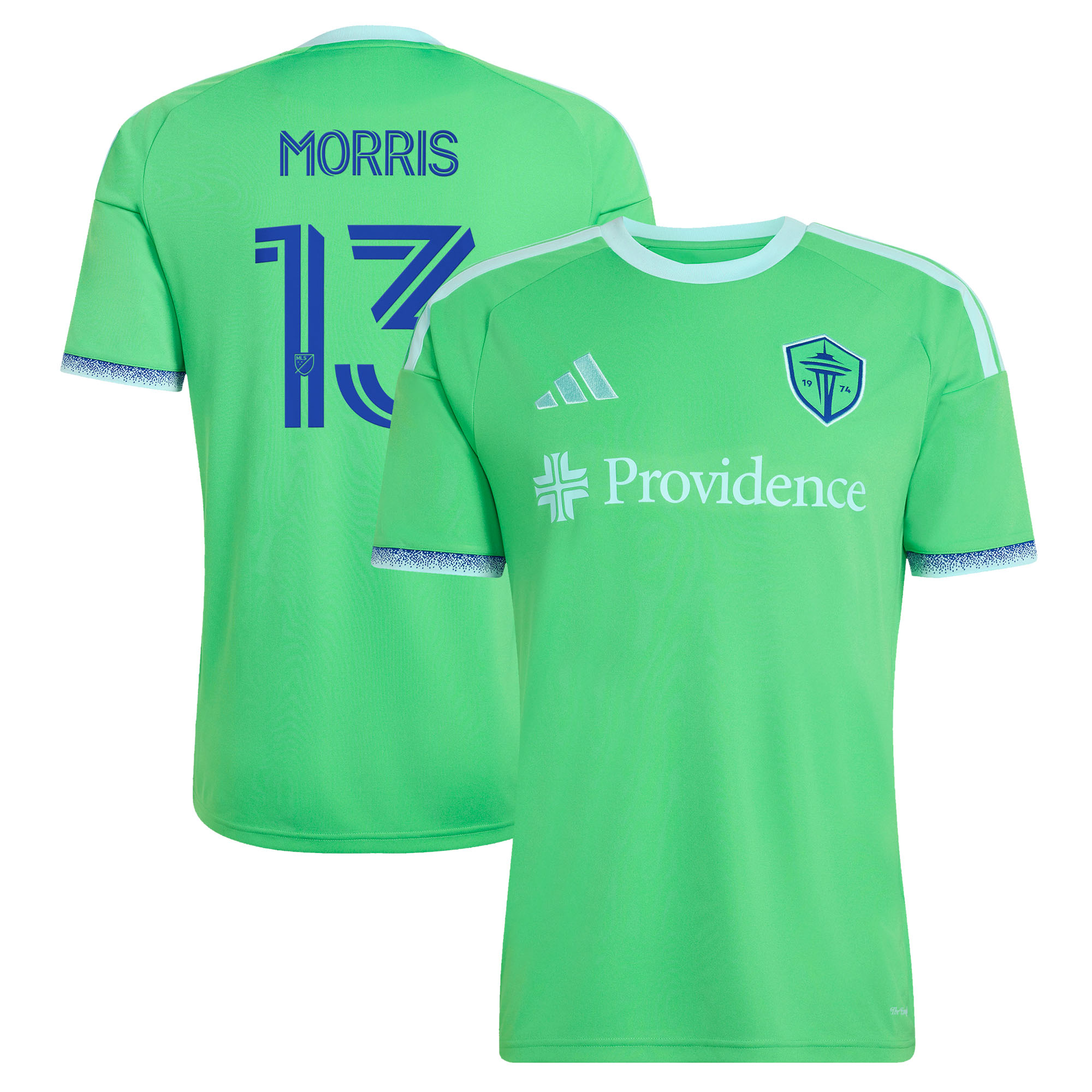 Men's adidas Jordan Morris Rave Green Seattle Sounders FC 2026 The Evergreen State Kit Replica Jersey