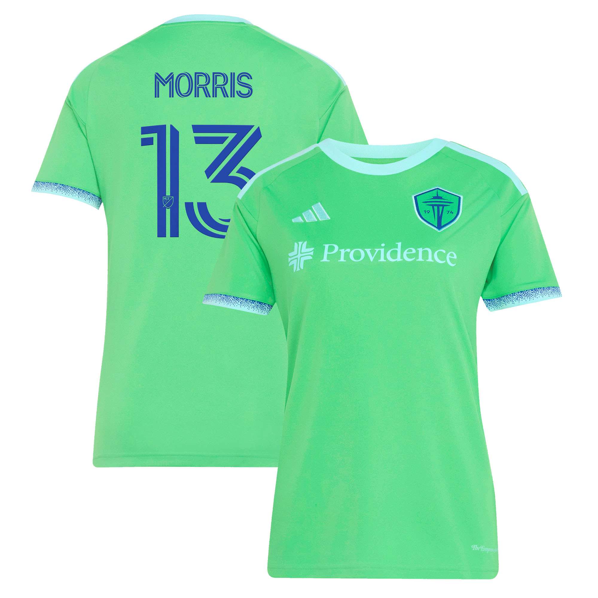 Women's adidas Jordan Morris Rave Green Seattle Sounders FC 2026 The Evergreen State Kit Replica Jersey