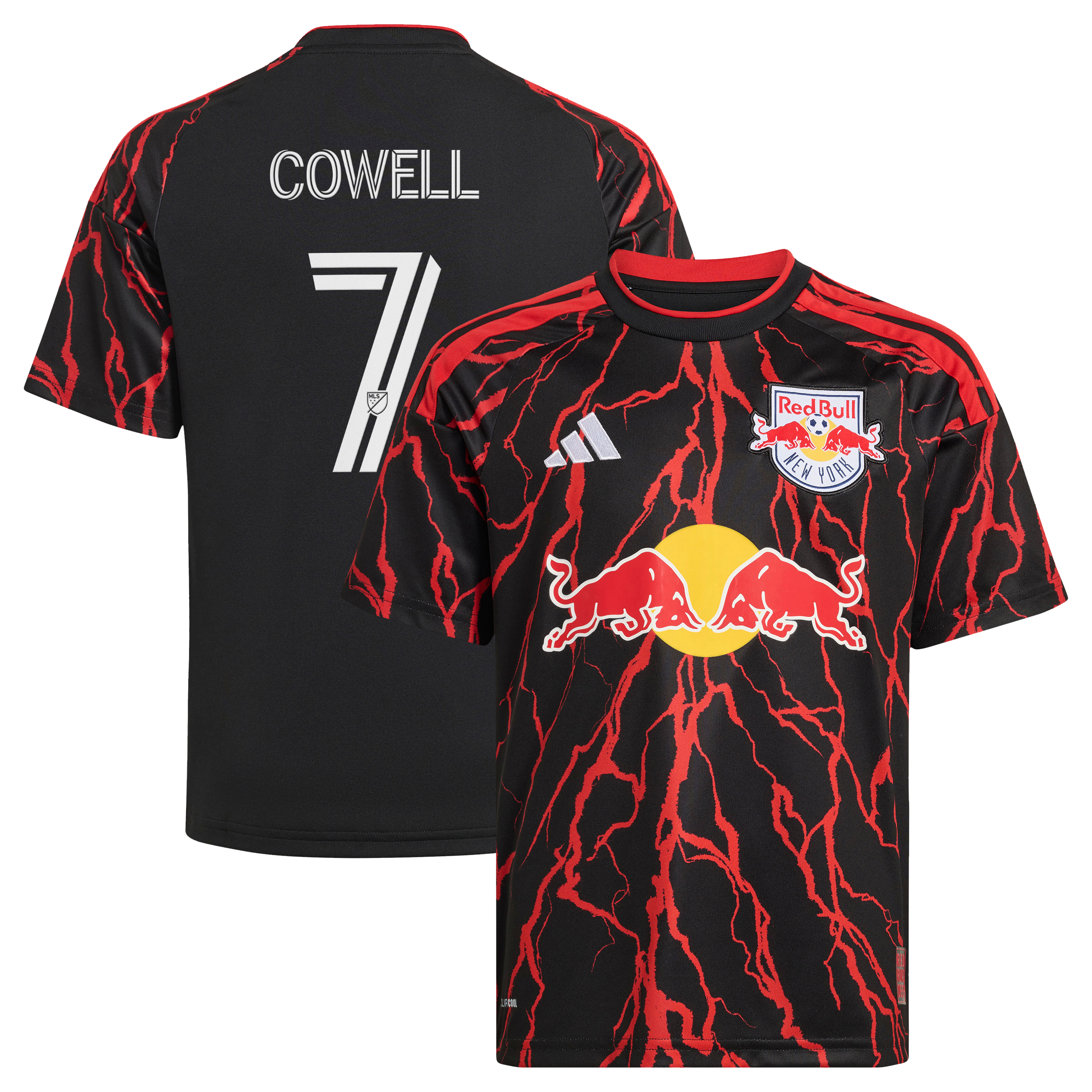 Youth adidas Cade Cowell Black New York Red Bulls 2026 The Rooted Kit Replica Jersey