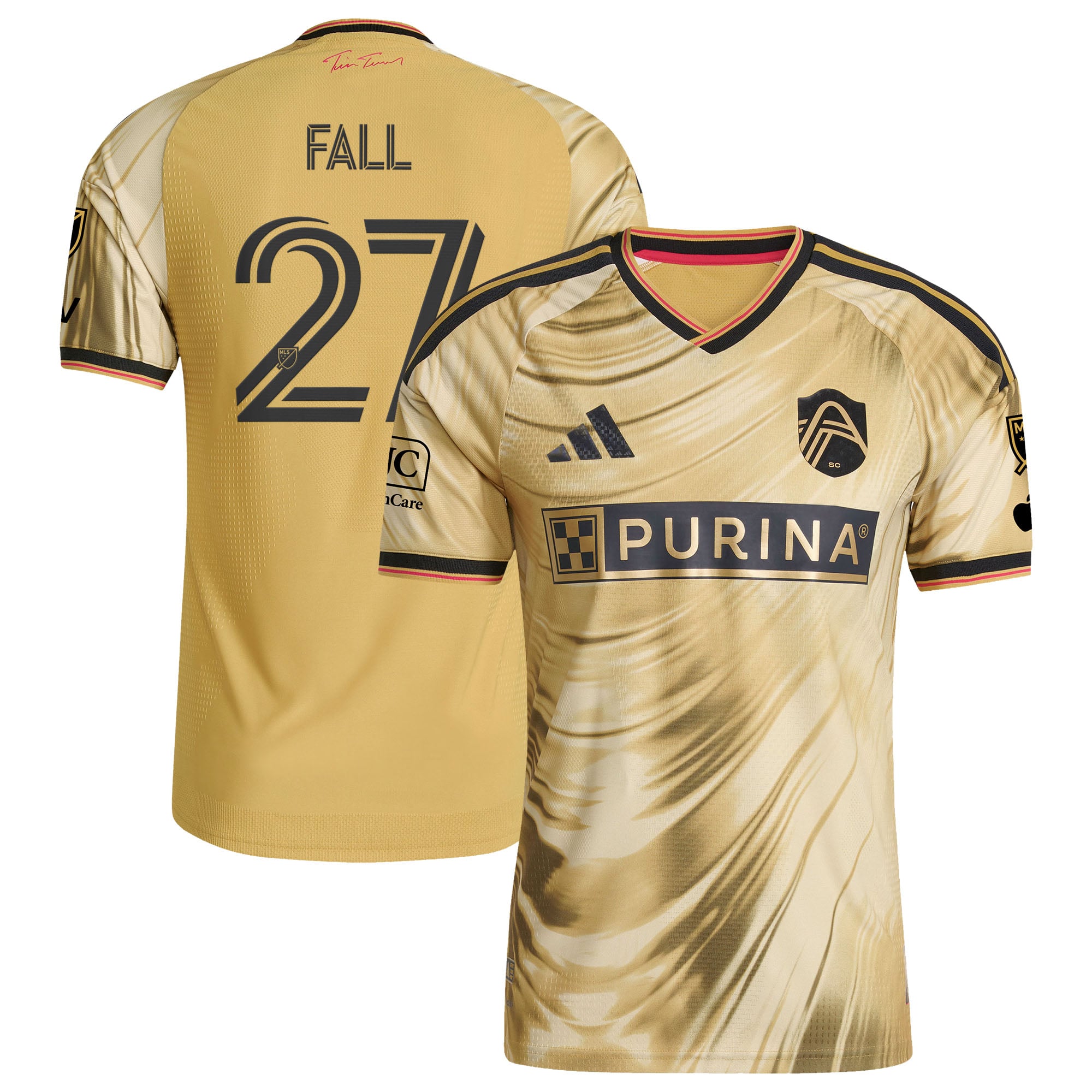 Men's adidas Fallou Fall Yellow St. Louis CITY SC 2026 The Tina Turner Kit On-Field Authentic Patch Jersey