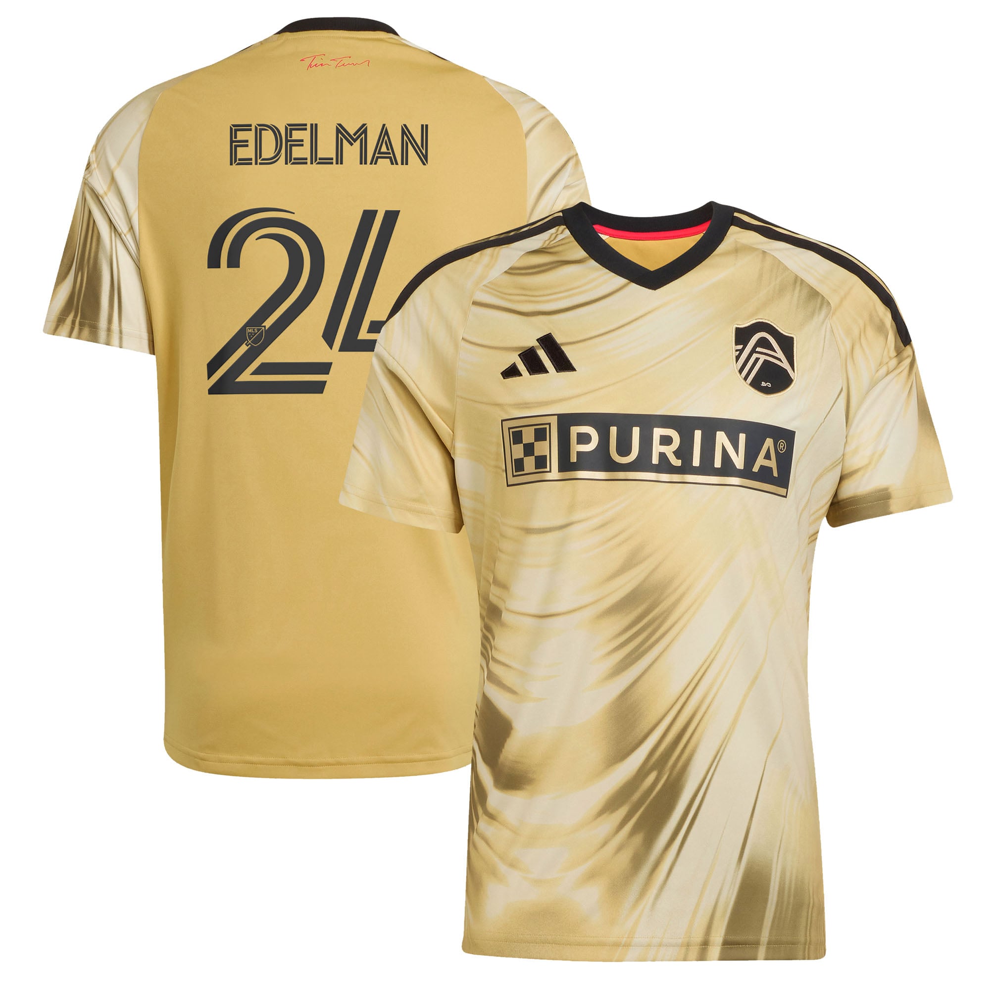 Men's adidas Daniel Edelman Yellow St. Louis CITY SC 2026 The Tina Turner Kit Replica Jersey