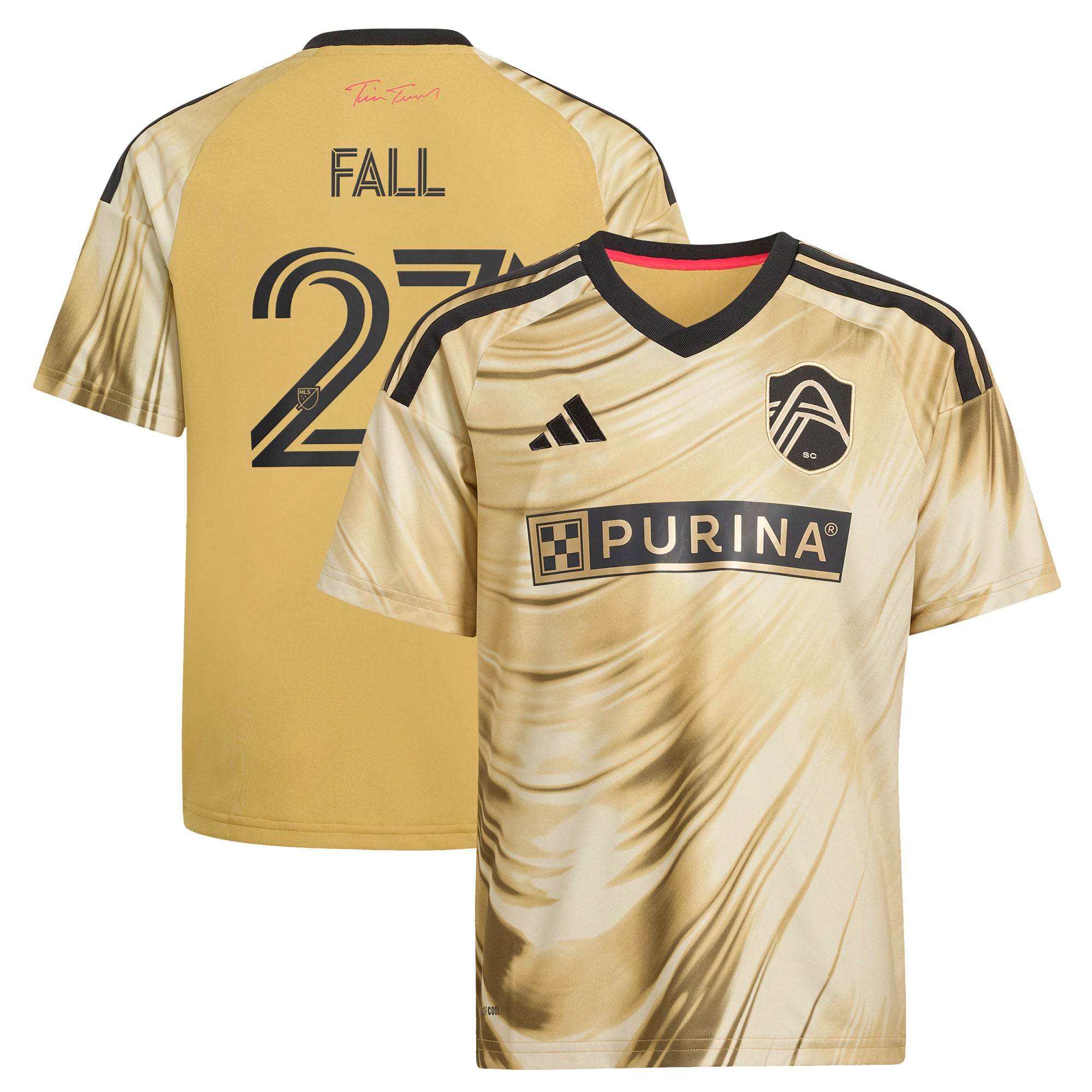 Youth adidas Fallou Fall Yellow St. Louis CITY SC 2026 The Tina Turner Kit Replica Jersey