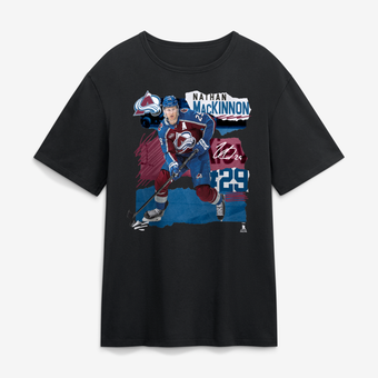 Men's Nathan MacKinnon Black Colorado Avalanche Fresh Ice T-Shirt