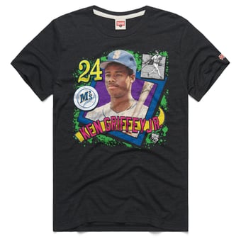 Men's Homage Ken Griffey Jr. Charcoal Seattle Mariners Topps 75 Remix Graphic T-Shirt