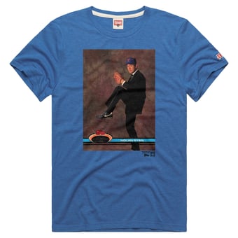 Men's Homage Nolan Ryan Royal Texas Rangers Topps Baseball Card Tri-Blend T-Shirt