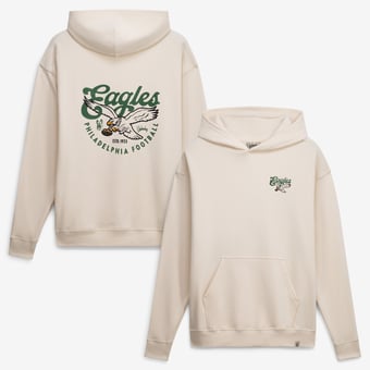 Men's Cream Underdog Apparel x Philadelphia Eagles Retro Graphic Hoodie