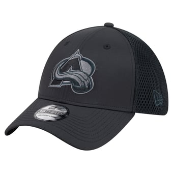 Men's New Era  Black Colorado Avalanche Blackout 39THIRTY Stretch Hat