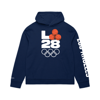 Men's Mitchell & Ness Navy LA28 x NBA All-Star Game Fleece Hoodie