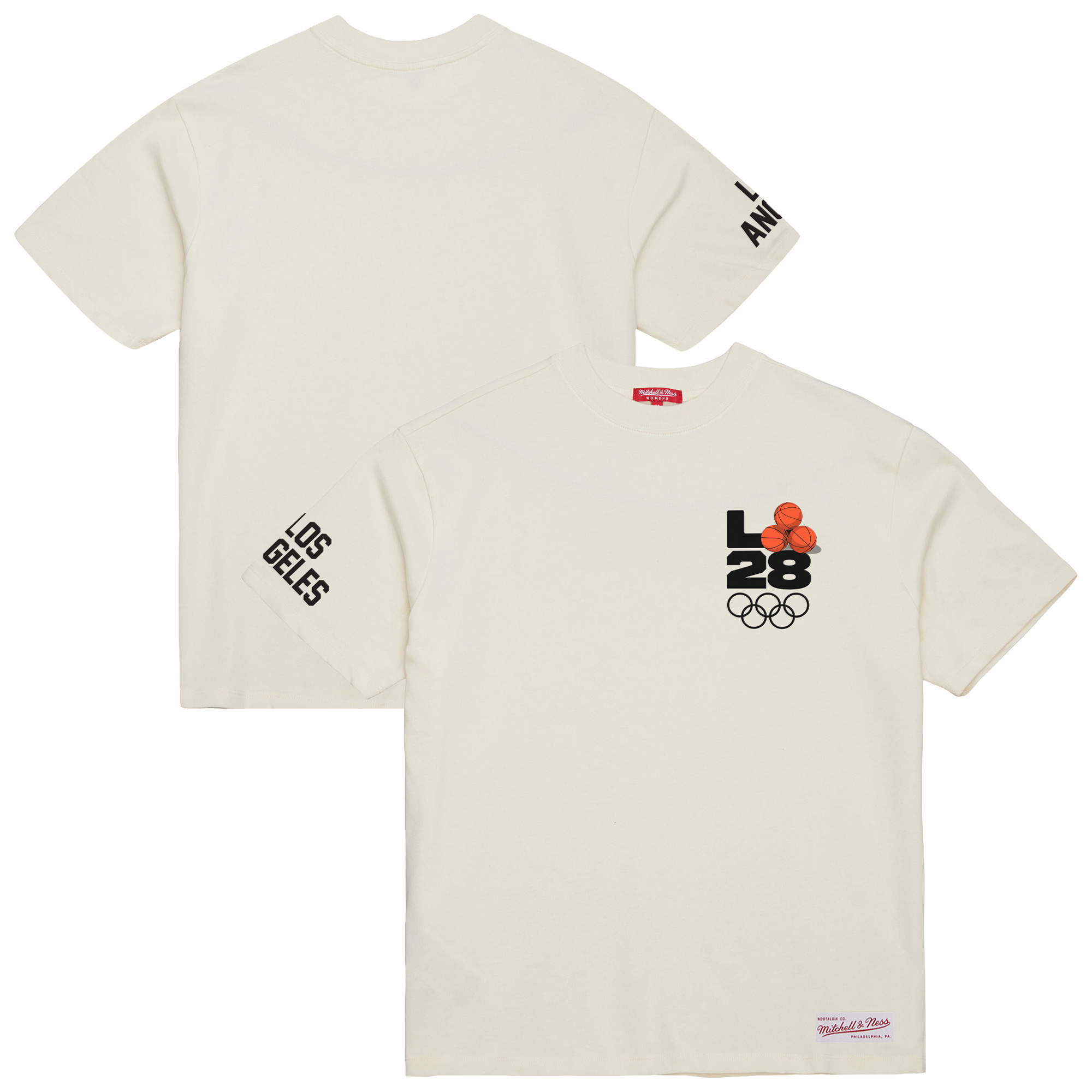 Women's Mitchell & Ness Cream LA28 x NBA All-Star Game T-Shirt