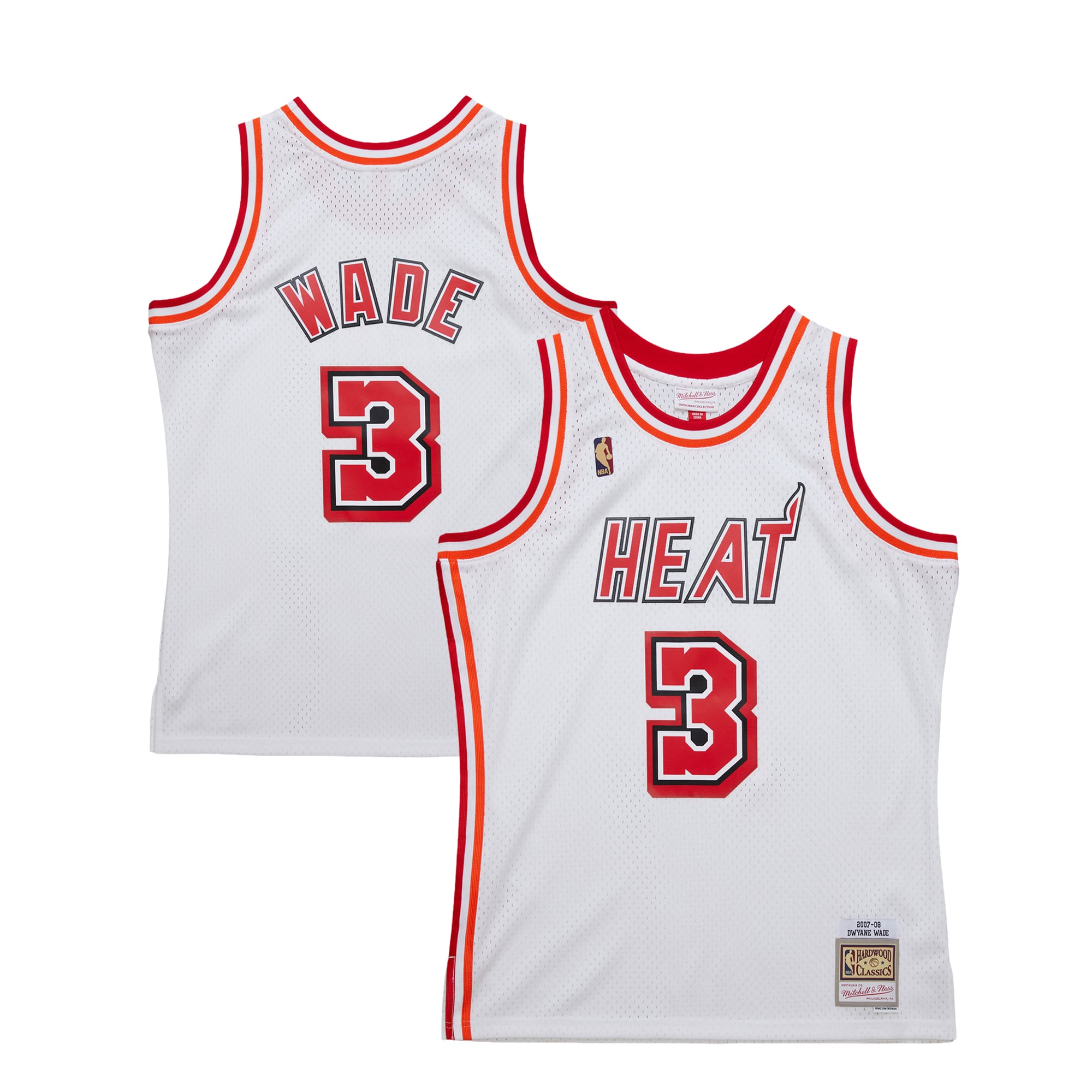 Miami Heat Mitchell & Ness Dwyane Wade Weißes Swingman-Trikot 07-08