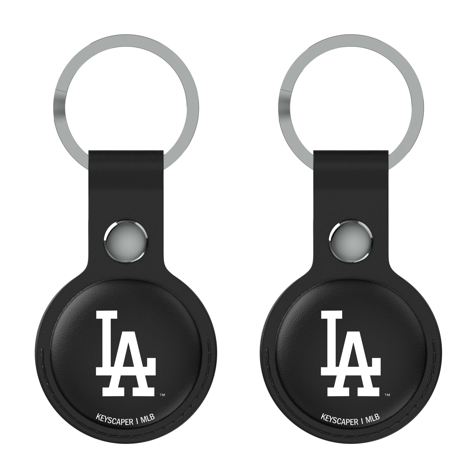 Keyscaper Los Angeles Dodgers Black Leatherette AirTag Holder 2-Pack