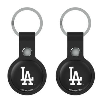 Keyscaper Los Angeles Dodgers Black Leatherette AirTag Holder 2-Pack