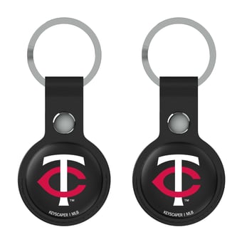 Keyscaper Minnesota Twins Black Leatherette AirTag Holder 2-Pack