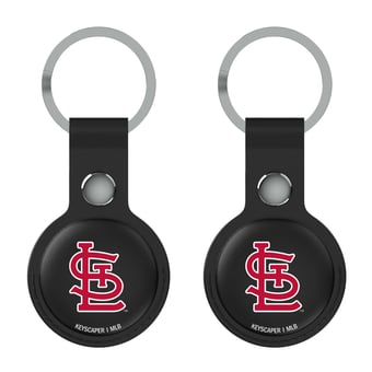 Keyscaper St. Louis Cardinals Black Leatherette AirTag Holder 2-Pack