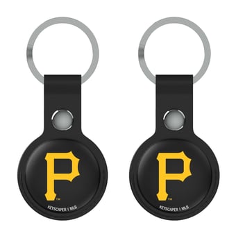 Keyscaper Pittsburgh Pirates Black Leatherette AirTag Holder 2-Pack