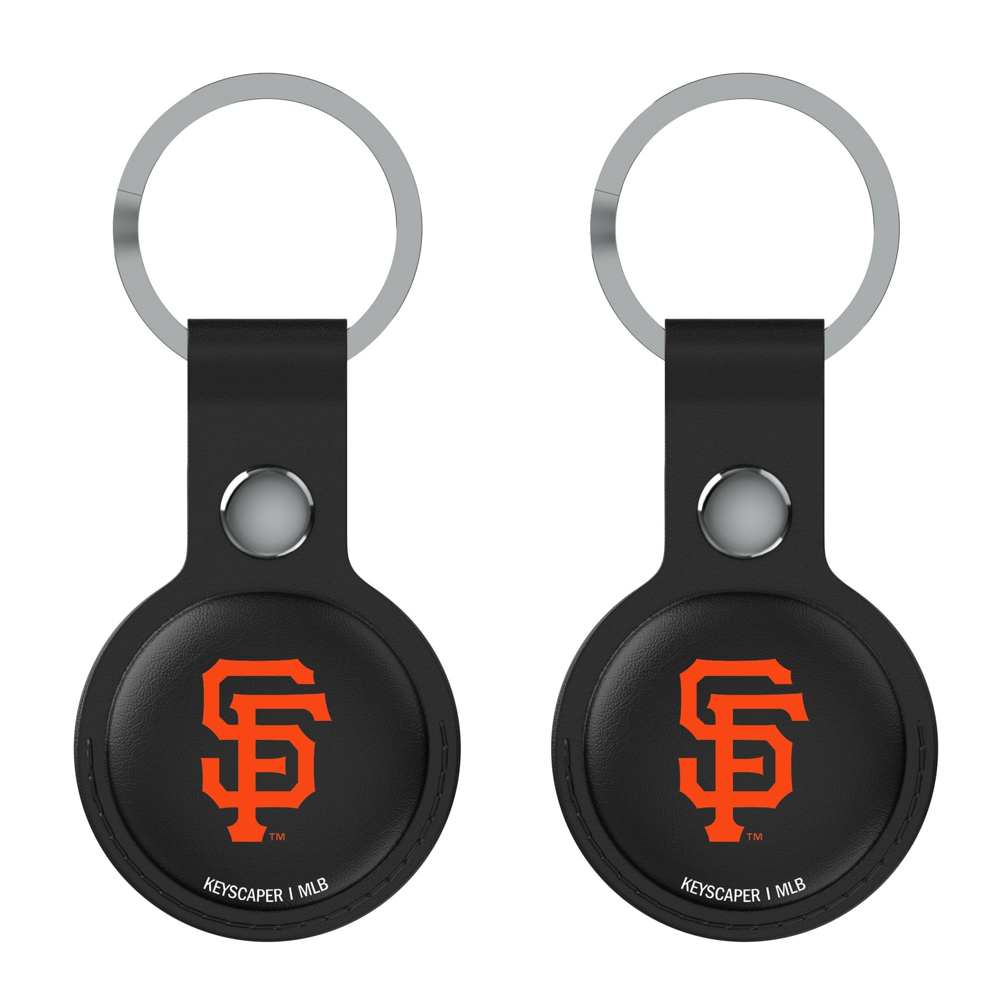 Keyscaper San Francisco Giants Black Leatherette AirTag Holder 2-Pack