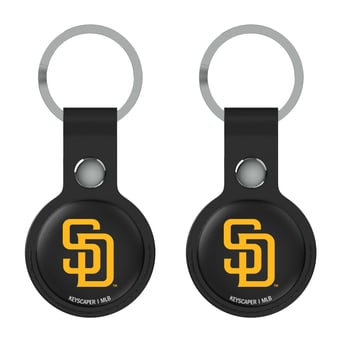 Keyscaper San Diego Padres Black Leatherette AirTag Holder 2-Pack