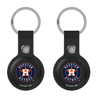 Keyscaper Houston Astros Black Leatherette AirTag Holder 2-Pack