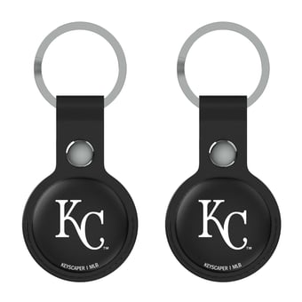 Keyscaper Kansas City Royals Black Leatherette AirTag Holder 2-Pack