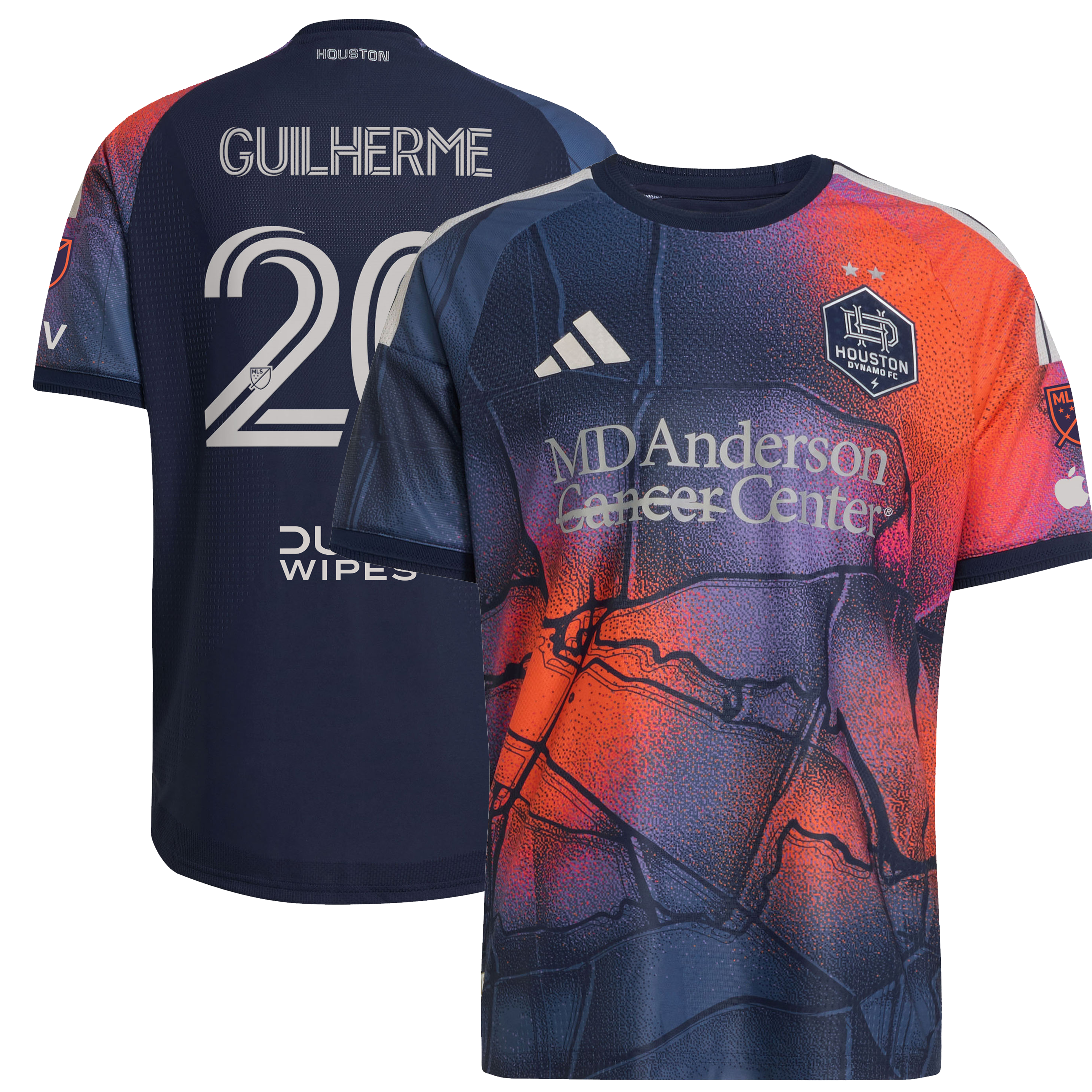 Men's adidas Guilherme Augusto Vieira dos Santos Blue Houston Dynamo FC 2026 Mission Control On-Field Authentic Patch Jersey