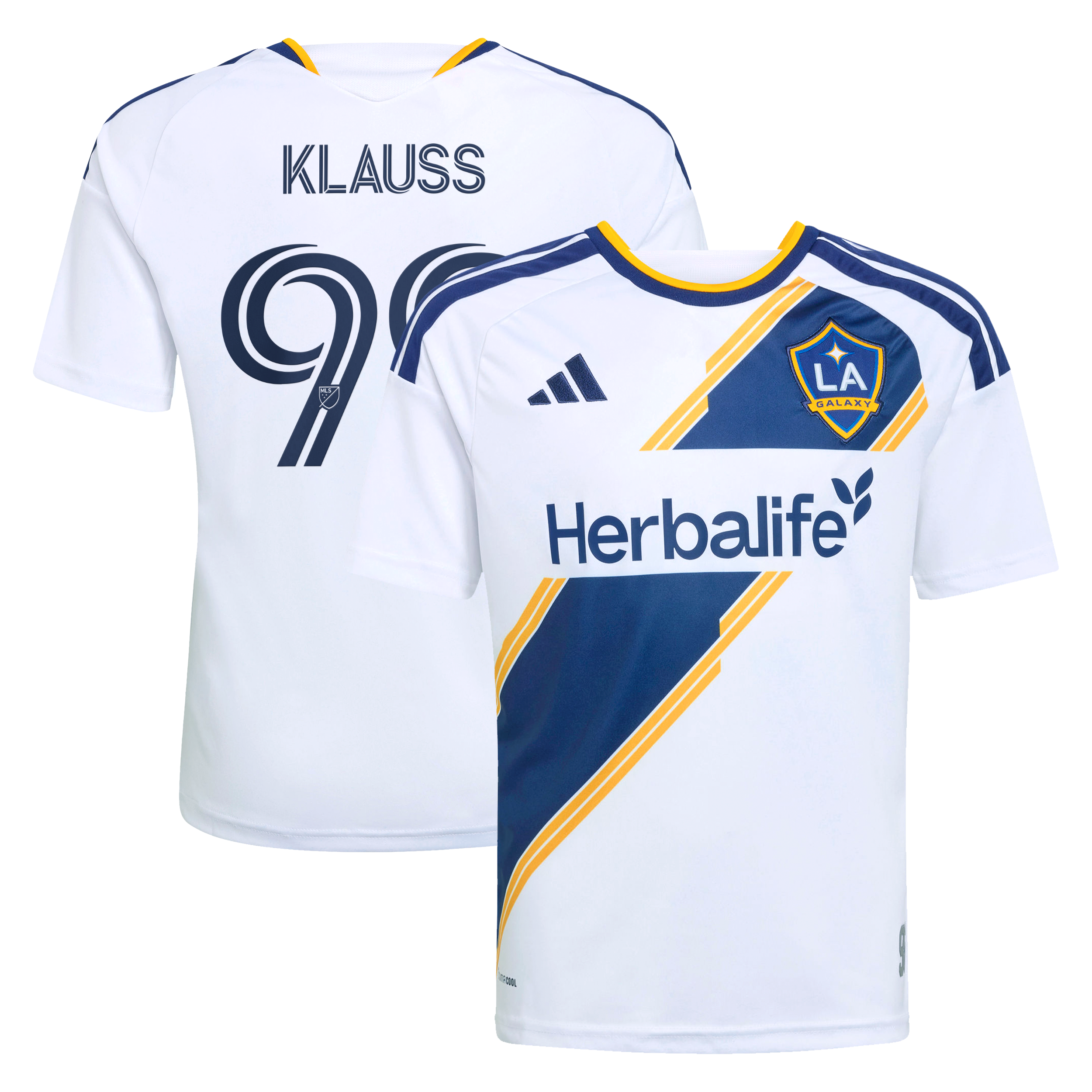 Youth adidas João Klauss White LA Galaxy 2026 The VeloCITY Kit Replica Jersey