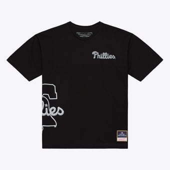 Men's Mitchell & Ness  Black Philadelphia Phillies Chrome Heritage T-Shirt