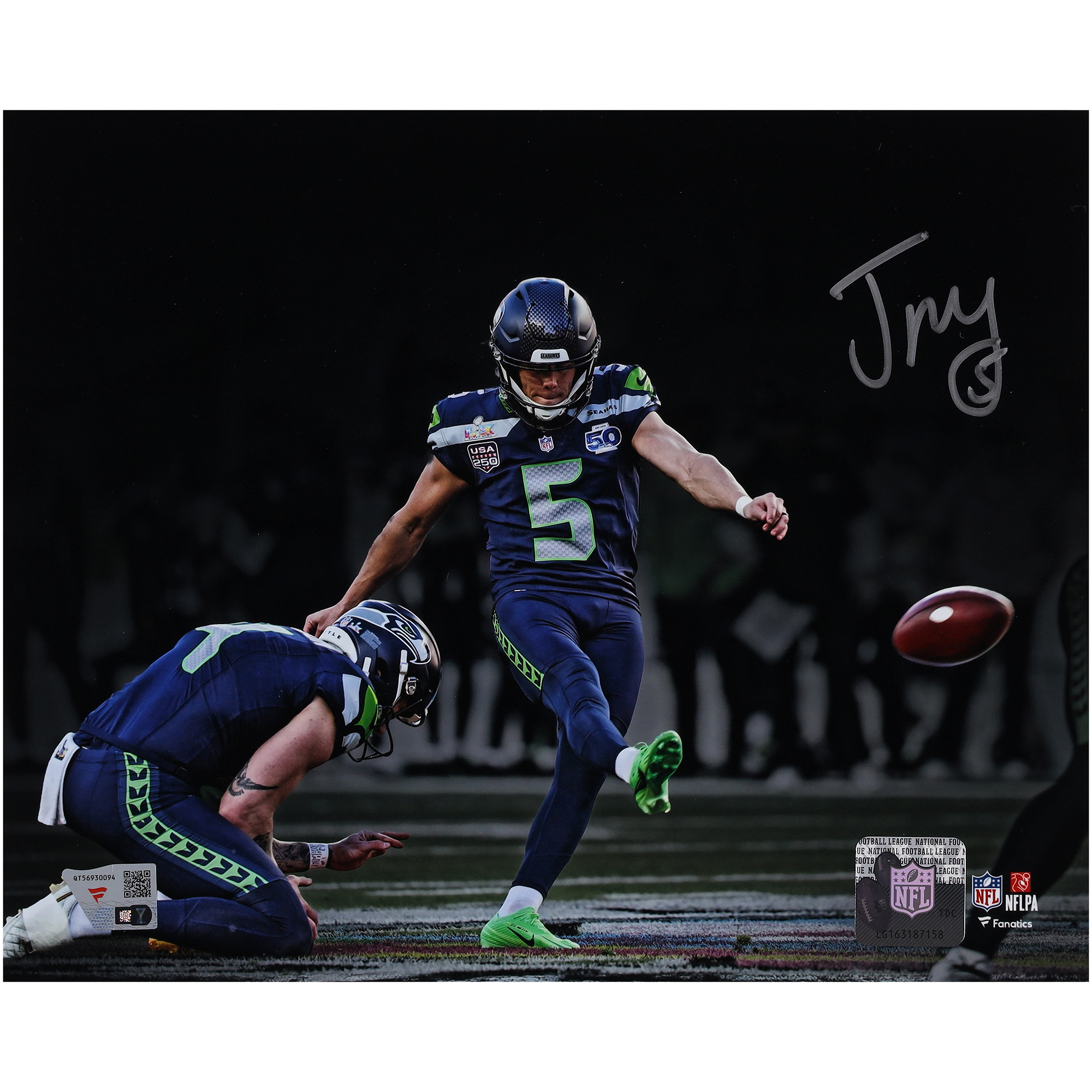 Jason Myers Seattle Seahawks Autographed Super Bowl LX Champions 8" x 10" Photograph