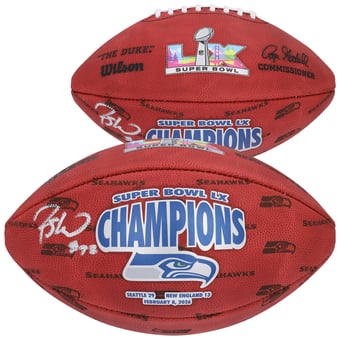 Rashid Shaheed Seattle Seahawks Autographed Super Bowl LX Champions Wilson Duke Football