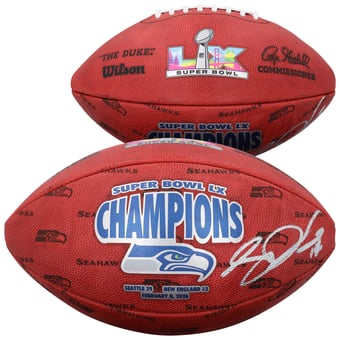 Sam Darnold Seattle Seahawks Autographed Super Bowl LX Champions Wilson Duke Football
