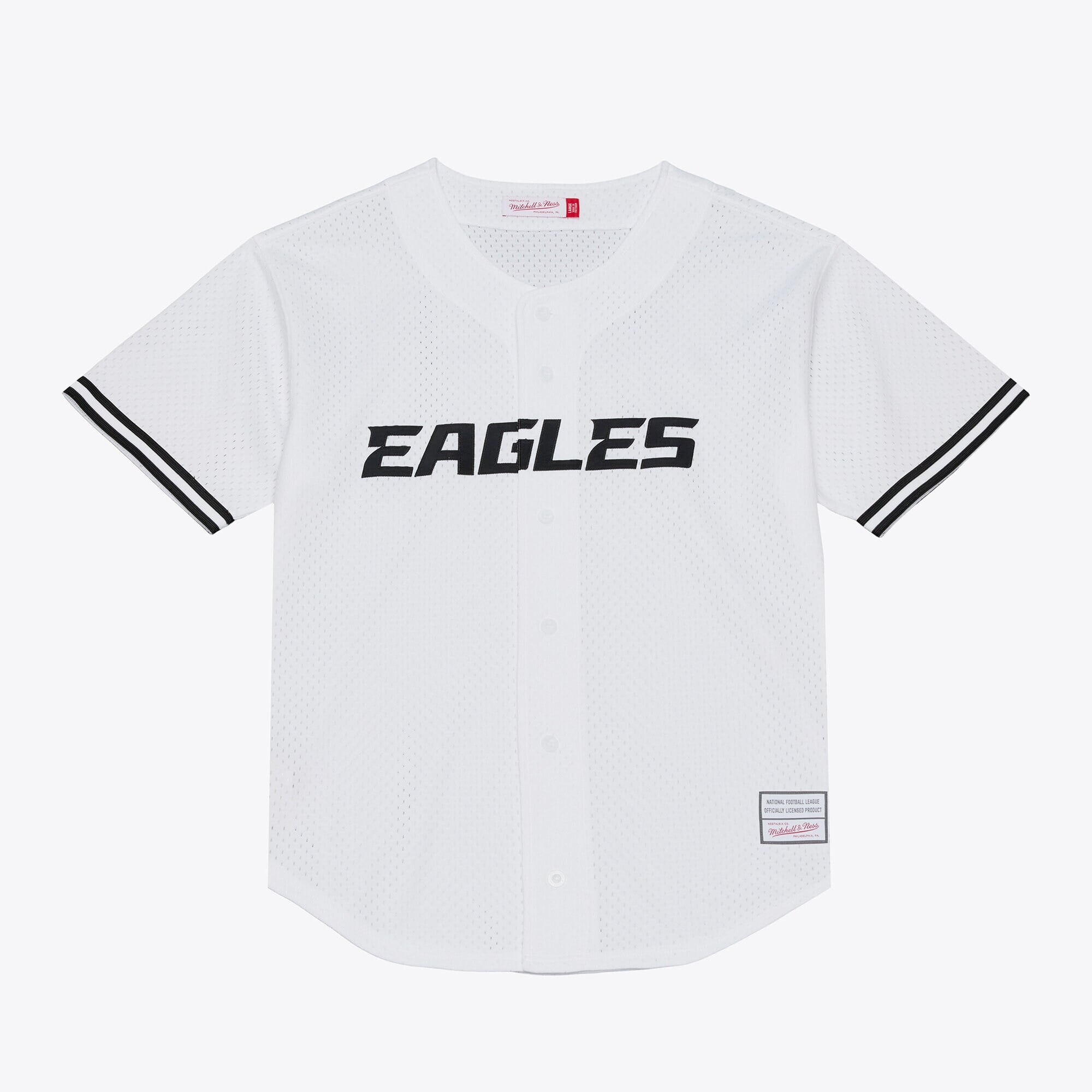 Top de malla con botones Mitchell & Ness On The Clock del Philadelphia Eagles - Hombre