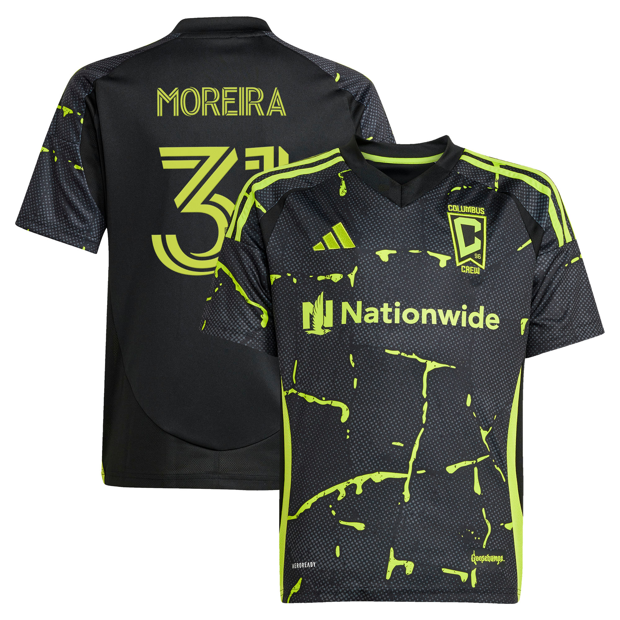 Youth adidas Steven Moreira Black Columbus Crew 2025 The Goosebumps Kit Replica Jersey