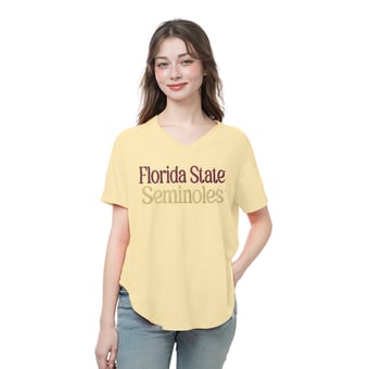 Women's ZooZatz  Gold Florida State Seminoles Puff Print T-Shirt